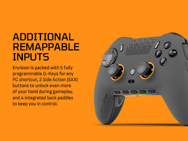 SCUF ENVISION PRO Wireless Gaming Controller for PC – Steel Gray (Revival Series)