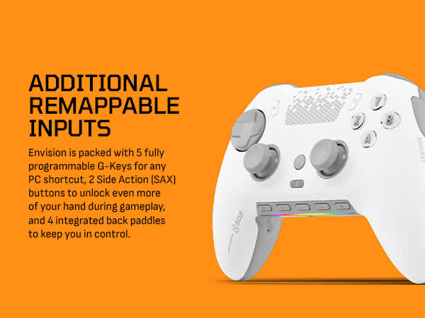 SCUF ENVISION PRO Wireless Gaming Controller for PC – White (Revival Series)