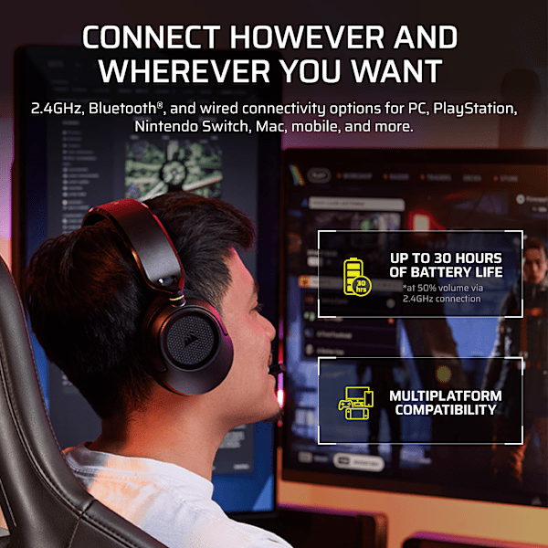 HS35 v3 Wireless Gaming Headset - Carbon